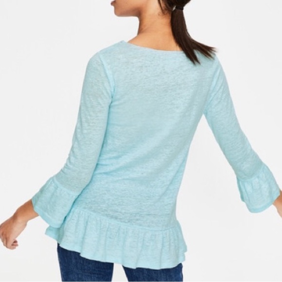 BODEN Linen Flare Jersey Top Small - Picture 2 of 8